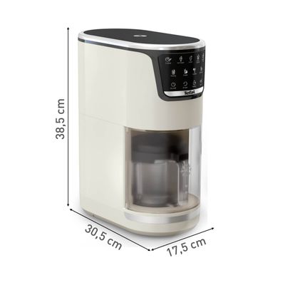 Aparat de înghețată Tefal Dolci IG602AE0, 3 recipiente din tritan de 460 ml, 10 programe, Tehnologia unică 1-Step Perfector, crem & negru
