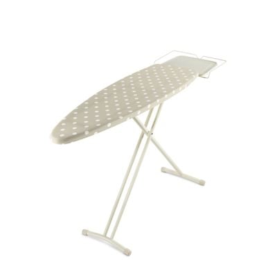 Masă de călcat TI1200E1, suprafață 124 x 40 cm, înălțime până la 93 cm, husă bumbac și spumă, 6 KG, inox, alb / negru