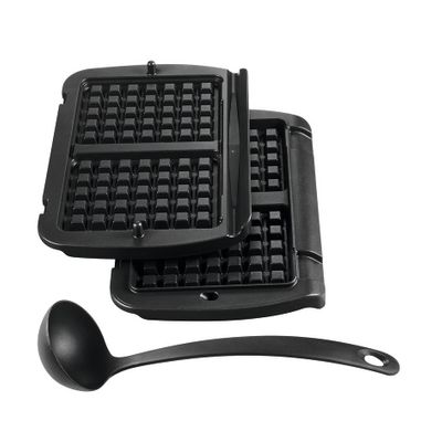 Accesoriu pentru gofre Tefal XA724810, compatibil cu OptiGrill+ și OptiGrill Elite, plăci cu înveliș antiaderent, compatibil cu mașina de spălat vase, seriile GC706xxx, GC71xxx, GC73xxx, GC75xxx, negru