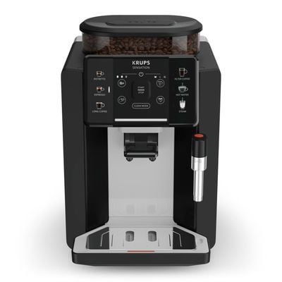 Espressor automat Krups Sensation EA910A10, 5 retete, presiune 15 bari, 1450 W, Sistem Thermoblock Compact, negru & argintiu