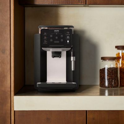 Espressor automat Krups Sensation EA910A10, 5 retete, presiune 15 bari, 1450 W, Sistem Thermoblock Compact, negru & argintiu