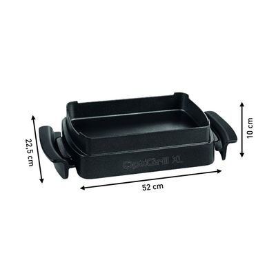 Accesoriu Snacking & Baking Tefal XA727810 pentru OptiGrill+ XL / Elite XL, 2 L, 3–5 porții, suprafață antiaderentă, aluminiu, seriile GC72xxxx, negru