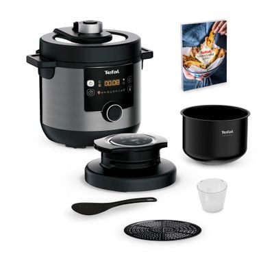 Multicooker cu gătire sub presiune Tefal Turbo Cuisine & Fry CY778830, accesoriu pentru prăjit inclus,  aplicatie dedicata , 1200W, 7.6L, 15 programe, interfață intuitivă, bol de gătit Spherical Bowl, negru