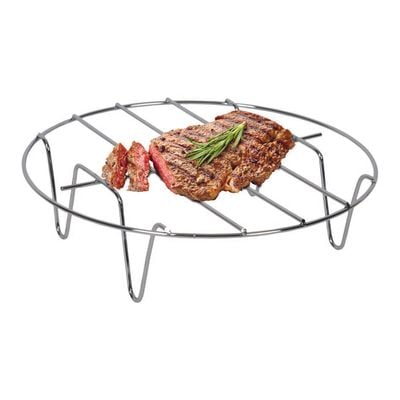 Set 4 accesorii Tefal XA113010, 20 cm, compatibile cu friteuzele Easy Fry XXL, tavă pentru pizza, vas pentru copt, grătar pentru friptură, suport pentru frigărui, inox și strat antiaderent, negru