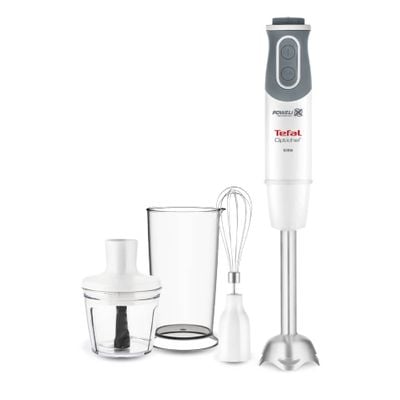 Blender vertical Tefal Optichef HB643138, 800W, pahar 800 ml, tocător 500 ml, tel, funcție pulse, funcție turbo, lame Powelix, 20 trepte de viteză, alb