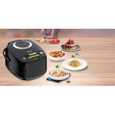 Multicooker Tefal SpheriCook 16in1 RK745800, 820W, capacitate 5L, panou de comanda LED, functie mentinere la cald 24h, negru