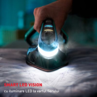 Stație de călcat cu boiler Tefal Pro Express Vision GV9822E1, 9 bari, 3000W, jet de abur 750 g/min, abur variabil 0-180 g/min, talpa Durilium Airglide Autoclean, rezervor apă detașabil 1.2L, negru & albastru