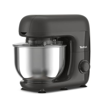 Robot de bucătărie Tefal Bake Essential QB161H38, 800W, capacitate vas 4.8 L, 3 funcții - tel, accesoriu incorporare, cârlig aluaturi grele, 6 trepte de viteză, negru