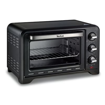 Cuptor Electric Optimo OF444834, 1380 W, tehnologie convecție, 6 programe, 240°C, temporizator,  înveliş interior antiaderent, 2 accesorii incluse, 19 L, negru