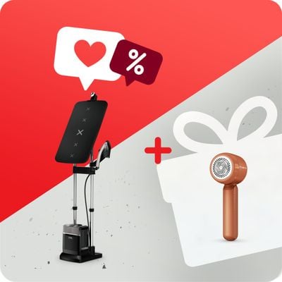 Pachet PROMO Aparat de călcat multifuncțional Tefal Ixeo Power QT2028F0 & Aparat pentru indepartarea scamelor Rowenta Easy Care JA8001E0