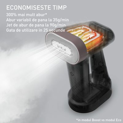 Pachet PROMO Aparat de călcat vertical cu abur 2 în 1 Tefal Pure Force DT8720E0 & Aparat pentru îndepărtarea scamelor JB1011E0