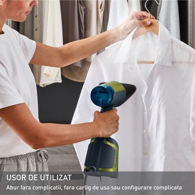 Pachet PROMO Aparat de călcat vertical cu abur Tefal AeroSteam DT9810F0 & Aparat de curățat scame Tefal JB7002E0