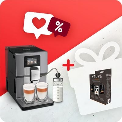 Pachet PROMO Espressor automat Krups Intuition Preference+ EA875E10 & Kit pentru intretinere Krups XS530010