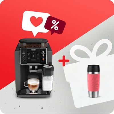 Pachet PROMO Espressor automat Krups Sensation Milk EA912HF0 & Termos Tefal Travel Mug Classic N2024410