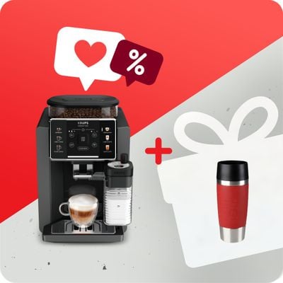 Pachet PROMO Espressor automat Krups Sensation Milk EA912HF0 & Termos Travel Mug K3084114