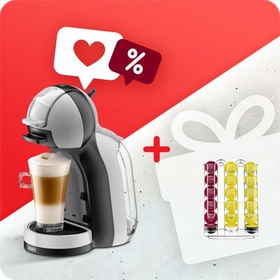 Pachet PROMO Espressor cu capsule KRUPS NESCAFÉ® Dolce Gusto® Mini Me KP123B10 & Suport pentru capsule KRUPS Nescafe Dolce Gusto XB201000