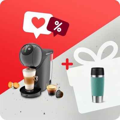 Pachet PROMO Espressor cu capsule Krups NESCAFÉ® Dolce Gusto® Genio S KP243B10 & Termos Tefal Travel Mug Classic N2024310