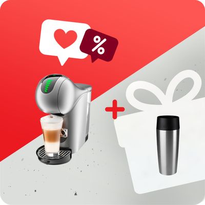 Pachet PROMO Espressor cu capsule Krups NESCAFÉ® Dolce Gusto® Genio S Touch KP440E10 & Termos Travel Mug K3080114