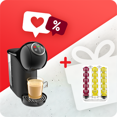 Pachet Promo Espressor cu capsule Krups NESCAFÉ® Dolce Gusto® Genio S Plus KP340810 & Suport pentru capsule Nescafe Dolce Gusto XB201000