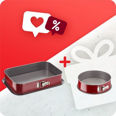 Pachet PROMO Formă de copt DeliBake J1640574 dreptunghiulara & Formă de copt DeliBake J1641474 rotunda