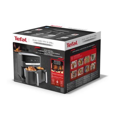 Pachet PROMO Friteuză cu aer cald Tefal Dual Easy Fry&Grill EY905B10 & Set de 3 caserole MasterSeal Plastic K3028912