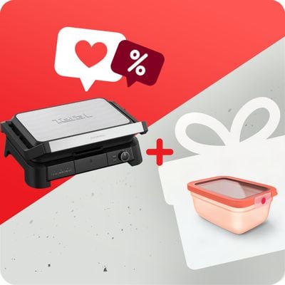 Pachet PROMO Gratar electric multifuncțional Tefal SuperGrill 3 in 1 XL GC520DE0 & Caserola Tefal ONEClick N1211110