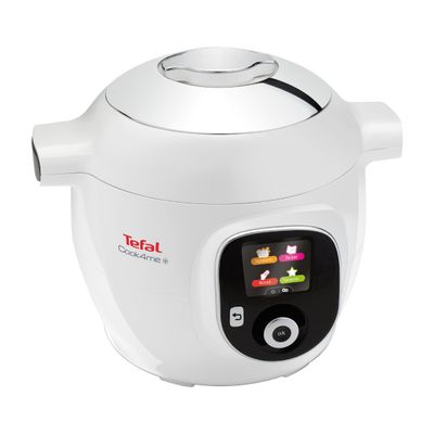 Pachet PROMO Multicooker inteligent cu gatire sub presiune Tefal Cook4Me+ CY851130 & Set de 8 recipiente de sticla cu capac si suport Tefal XA6140E0