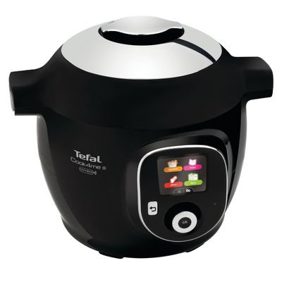 Pachet PROMO Multicooker inteligent Tefal Cook4Me+ Connect CY855830 & Set de 8 recipiente de sticla cu capac si suport Tefal XA6140E0