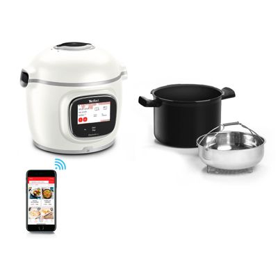 Pachet PROMO Multicooker inteligent Tefal Cook4me Touch Pro CY9441F2 & Sandwich maker multifuncțional Tefal Snack Collection 4 în 1 SW854D16