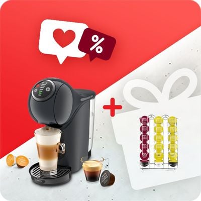 Pachet PROMO Espressor cu capsule Krups NESCAFÉ® Dolce Gusto® Genio S Plus KP340B10 & Suport pentru capsule KRUPS Nescafe Dolce Gusto XB201000