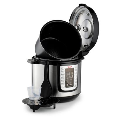 Pachet PROMO Oală sub presiune electrică Tefal One Pot CY505EE0 & Cantar de bucatarie Tefal Optiss BC50D4V0