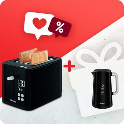 Pachet PROMO Prajitor de paine Tefal Smart'n Light TT640810 & Fierbător Tefal Smart'n Light KO851830