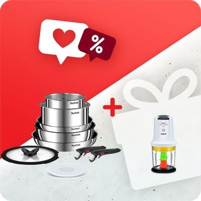 Pachet PROMO Set de 10 piese Ingenio Emotion L897SA74 & Minitocător Multi Moulinette 6 &icirc;n 1 MQ723138