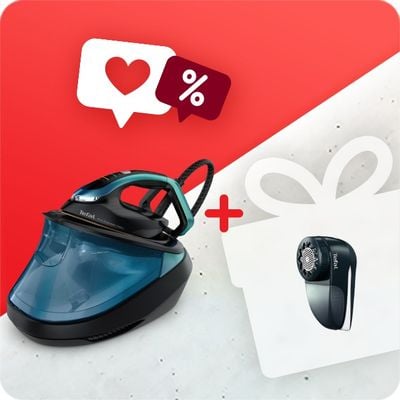 Pachet PROMO Stație de călcat cu boiler Tefal Pro Express Vision GV9822E1 & Aparat de curățat scame Tefal JB7002E0
