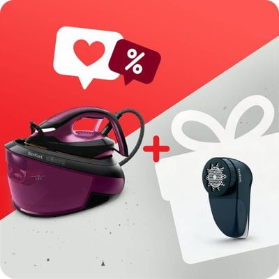 Pachet PROMO Stație de călcat cu abur Tefal Express Vision SV8152E0 & Aparat de curățat scame Tefal JB7002E0