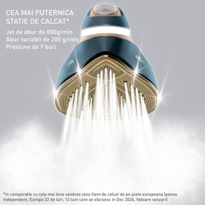 Pachet PROMO Stație de călcat de înaltă presiune Tefal Pro Express Vision Max GV9920E0 & Aparat pentru îndepărtarea scamelor Rowenta Easy Care JA8001E0