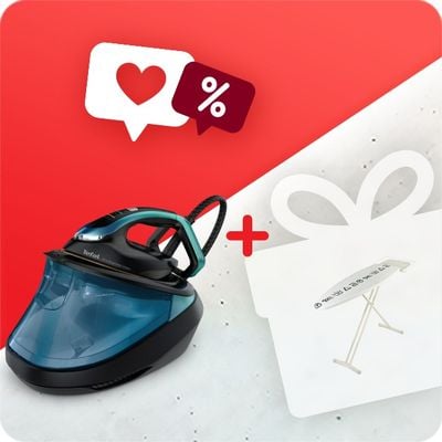 Pachet PROMO Stație de călcat cu boiler Tefal Pro Express Vision GV9822E1 & Masă de călcat TI1200E1