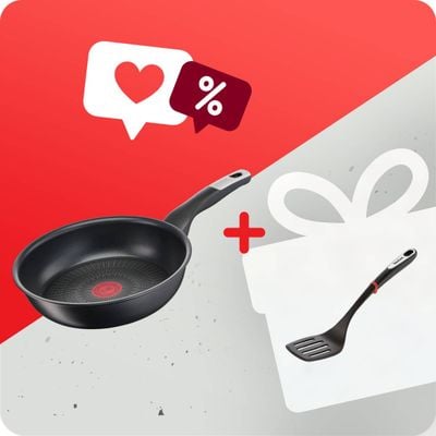Pachet PROMO Tigaie Tefal Unlimited G2550472 & Spatulă cu fante Tefal Ingenio K2060814