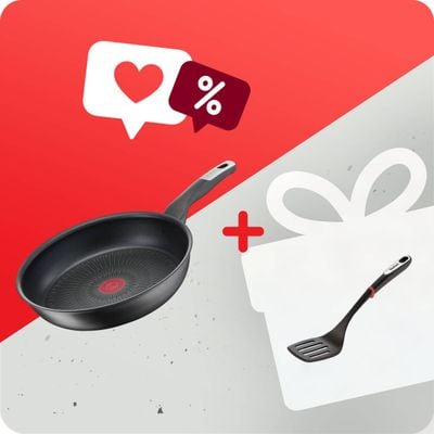 Pachet PROMO Tigaie Tefal Unlimited G2550572 & Spatulă cu fante Tefal Ingenio K2060814