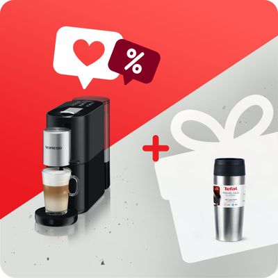 Pachete PROMO Espressor cu capsule Nespresso Krups Nespresso Atelier XN890831 & Termos Tefal Travel Mug Classic N2020110