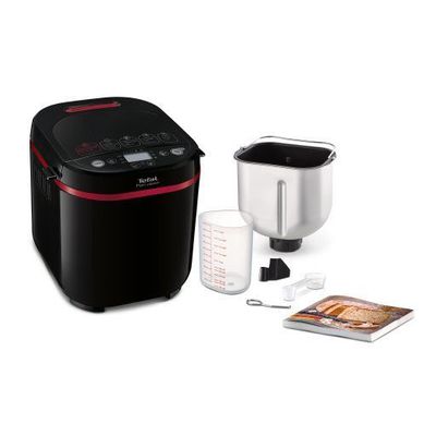 Mașină de făcut p&acirc;ine Pain Plaisir PF220838, 700 W, 17 programe, pornire programabilă, păstrare la cald, tavă pătrată, cu &icirc;nveliș antiaderent, 3 accesorii, carte de rețete, 1 KG, negru