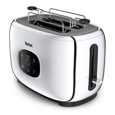 Prăjitor de pâine Tefal Majestuo TT883D10, 1050W, 7 trepte de rumenire, funcție dezghețare, reîncălzire, tavă detașabilă firimituri, argintiu