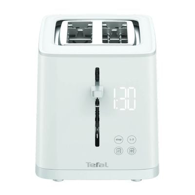 Prăjitor de p&acirc;ine Tefal Sense TT693110, 850W, 4 funcții dedicate, 7 trepte de rumenire, fante cu lățime variabilă, tavă firimituri, alb