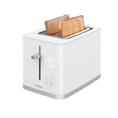 Prăjitor de p&acirc;ine Tefal Sense TT693110, 850W, 4 funcții dedicate, 7 trepte de rumenire, fante cu lățime variabilă, tavă firimituri, alb