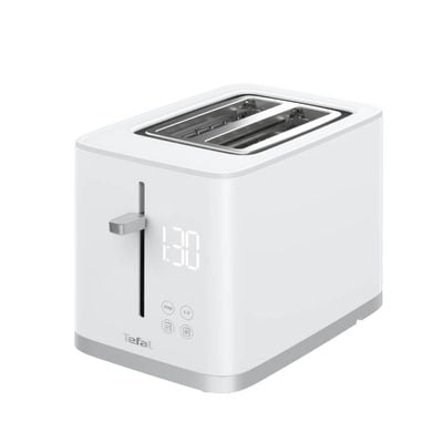 Prăjitor de p&acirc;ine Tefal Sense TT693110, 850W, 4 funcții dedicate, 7 trepte de rumenire, fante cu lățime variabilă, tavă firimituri, alb