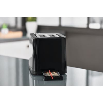 Prajitor de paine Tefal Smart'n Light TT640810, 850W, 2 felii, ecran digital, 3 functii dedicate, 7 niveluri de rumenire, negru