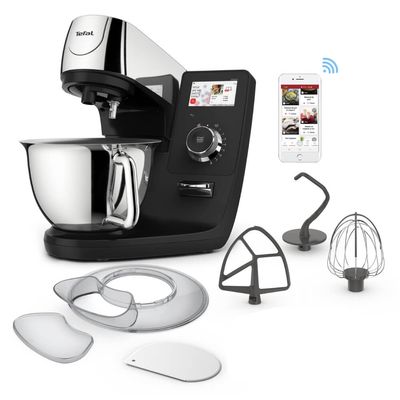 Robot de bucatarie Tefal i-Coach Touch QB950D38, 1200W, 5.5L, ecran tactil, 10 trepte de viteza, 21 programe, negru