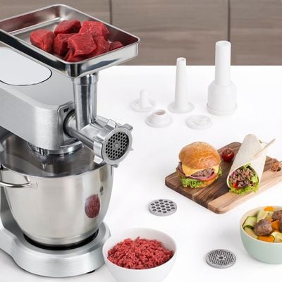 Robot de bucatarie planetar Masterchef Grande TEFAL QB813D38, 1500 W, 8 viteze, bol 6.7 l, 6 accesorii, argintiu