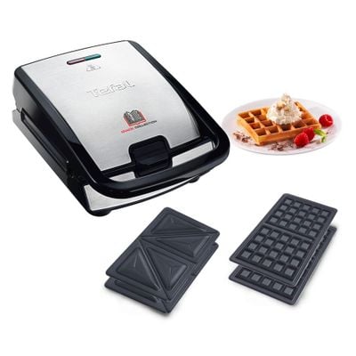 Sandwich maker multifuncţional Snack Collection SW852D12, 700 W, 2 seturi de plăci, sandwich şi vafe, negru /argintiu