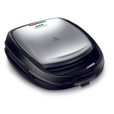 Sandwich maker multifuncțional 3in1 SNACK TIME SW342D38, 3 plăci, indicator sfârşit preîncălzire, măner izolat,  dispozitiv pentru blocare inox/negru